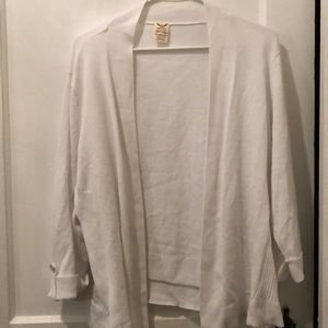 White plus size cardigan